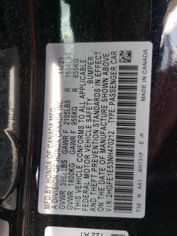 Photo 11 VIN: 2HGFE1E53NH470212 - HONDA CIVIC SI 