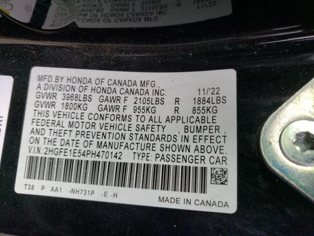 Photo 11 VIN: 2HGFE1E54PH470142 - HONDA CIVIC 