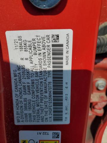 Photo 11 VIN: 2HGFE1E55NH470776 - HONDA CIVIC SI 