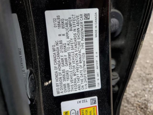 Photo 11 VIN: 2HGFE1E57NH471539 - HONDA CIVIC 