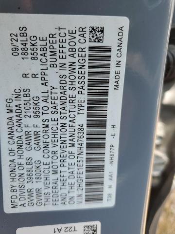 Photo 11 VIN: 2HGFE1E57NH476384 - HONDA CIVIC SI 