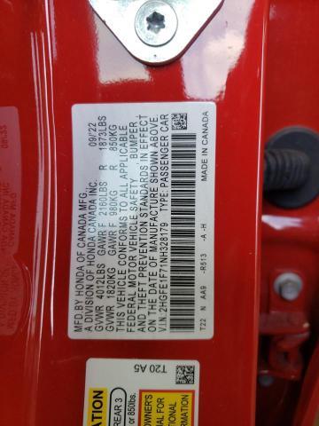 Photo 11 VIN: 2HGFE1F71NH328179 - HONDA CIVIC EX 