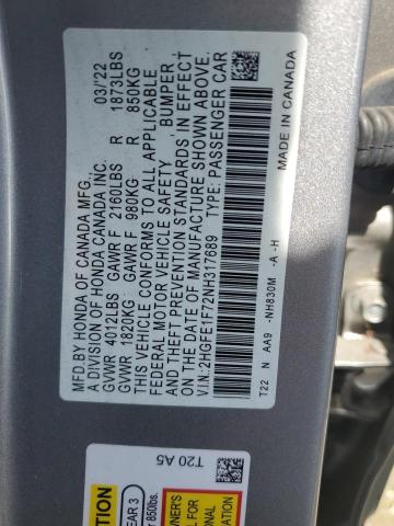 Photo 11 VIN: 2HGFE1F72NH317689 - HONDA CIVIC EX 