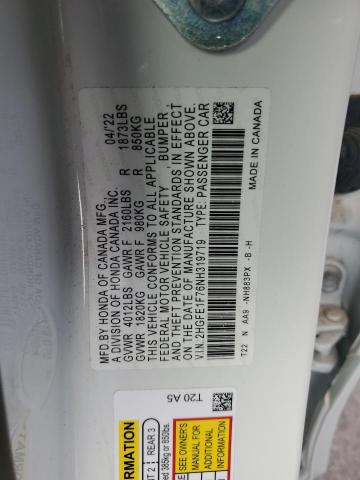Photo 11 VIN: 2HGFE1F76NH319719 - HONDA CIVIC EX 