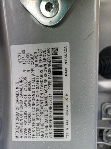 Photo 12 VIN: 2HGFE1F78NH307314 - HONDA CIVIC EX 