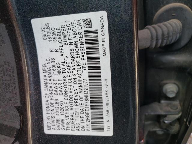 Photo 11 VIN: 2HGFE1F78NH321973 - HONDA CIVIC 