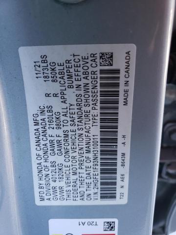 Photo 11 VIN: 2HGFE1F93NH310011 - HONDA CIVIC 