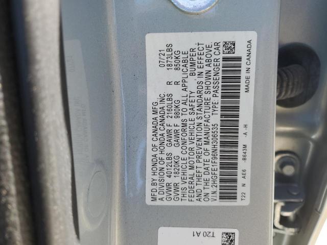 Photo 11 VIN: 2HGFE1F96NH306535 - HONDA CIVIC 