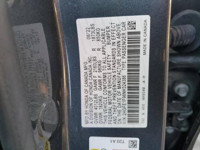 Photo 11 VIN: 2HGFE1F96NH324386 - HONDA CIVIC 