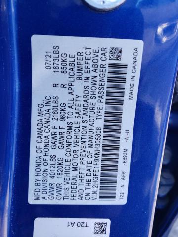 Photo 11 VIN: 2HGFE1F9XNH305808 - HONDA CIVIC SEDAN 