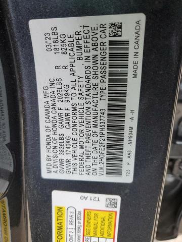 Photo 11 VIN: 2HGFE2F21PH537743 - HONDA CIVIC 