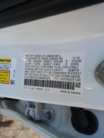 Photo 11 VIN: 2HGFE2F22NH563278 - HONDA CIVIC LX 