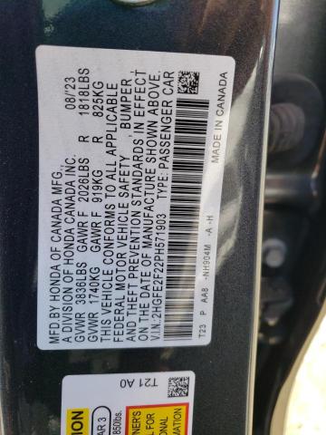 Photo 12 VIN: 2HGFE2F22PH571903 - HONDA CIVIC LX 