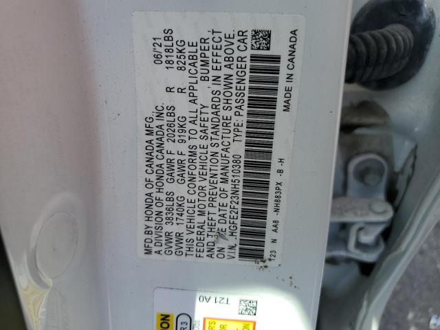 Photo 11 VIN: 2HGFE2F23NH510380 - HONDA CIVIC 