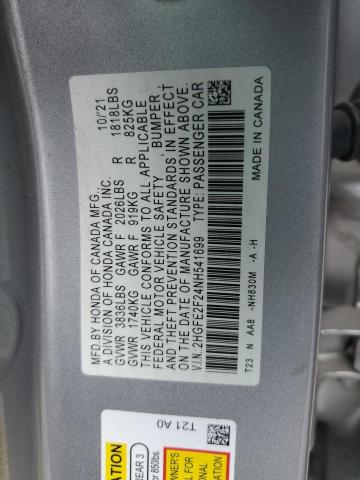 Photo 11 VIN: 2HGFE2F24NH541699 - HONDA CIVIC LX 