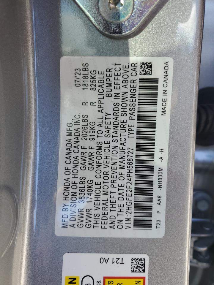 Photo 11 VIN: 2HGFE2F24PH568727 - HONDA CIVIC 