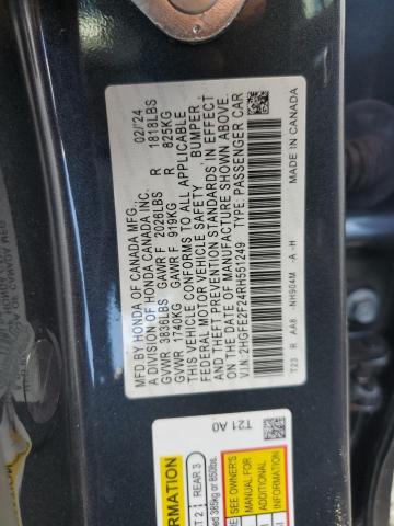 Photo 12 VIN: 2HGFE2F24RH551249 - HONDA CIVIC LX 