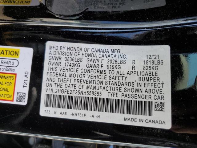 Photo 11 VIN: 2HGFE2F25NH558365 - HONDA CIVIC LX 