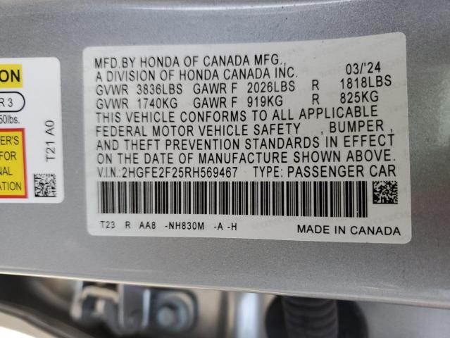 Photo 11 VIN: 2HGFE2F25RH569467 - HONDA CIVIC LX 