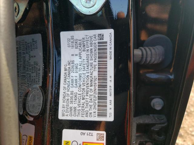 Photo 11 VIN: 2HGFE2F26NH597921 - HONDA CIVIC 