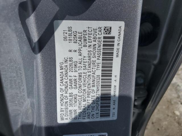 Photo 12 VIN: 2HGFE2F27NH509328 - HONDA CIVIC 