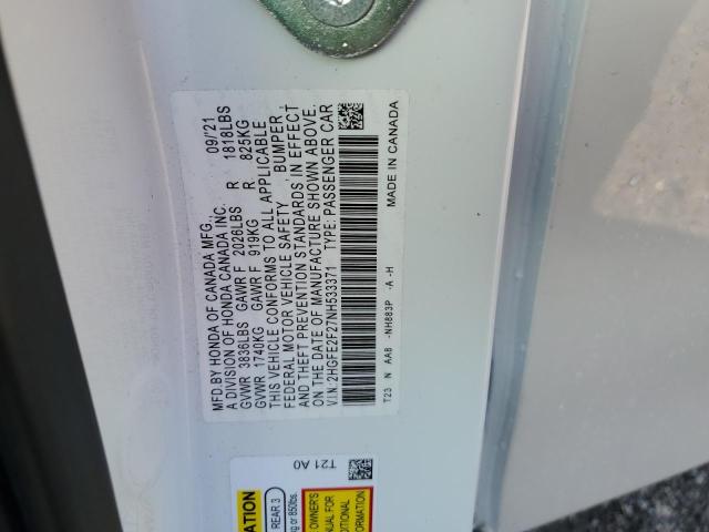 Photo 11 VIN: 2HGFE2F27NH533371 - HONDA CIVIC LX 