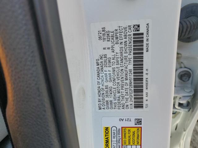 Photo 11 VIN: 2HGFE2F28NH511248 - HONDA CIVIC LX 