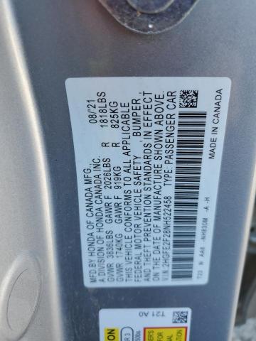 Photo 11 VIN: 2HGFE2F28NH522458 - HONDA CIVIC LX 