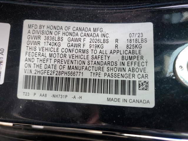 Photo 12 VIN: 2HGFE2F28PH566771 - HONDA CIVIC LX 