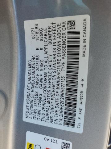 Photo 11 VIN: 2HGFE2F29NH527135 - HONDA CIVIC 