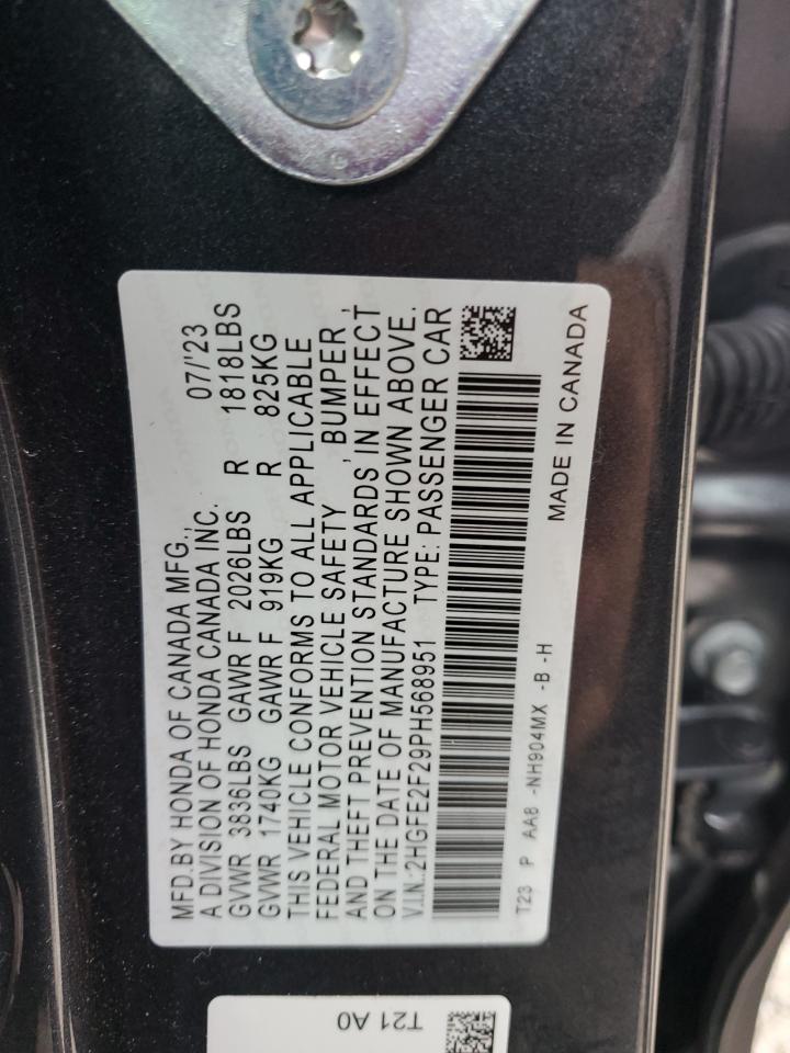 Photo 11 VIN: 2HGFE2F29PH568951 - HONDA CIVIC 