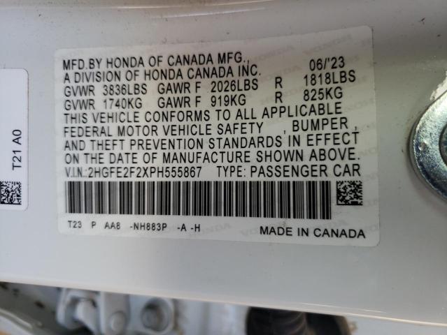 Photo 11 VIN: 2HGFE2F2XPH555867 - HONDA CIVIC LX 