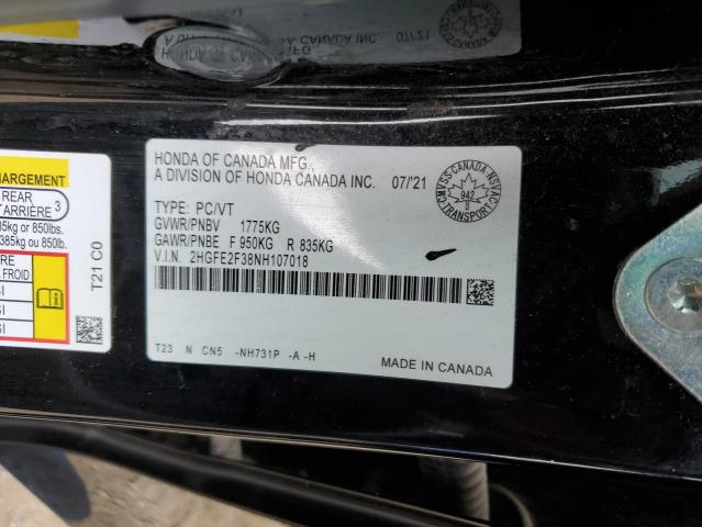 Photo 11 VIN: 2HGFE2F38NH107018 - HONDA CIVIC EX 