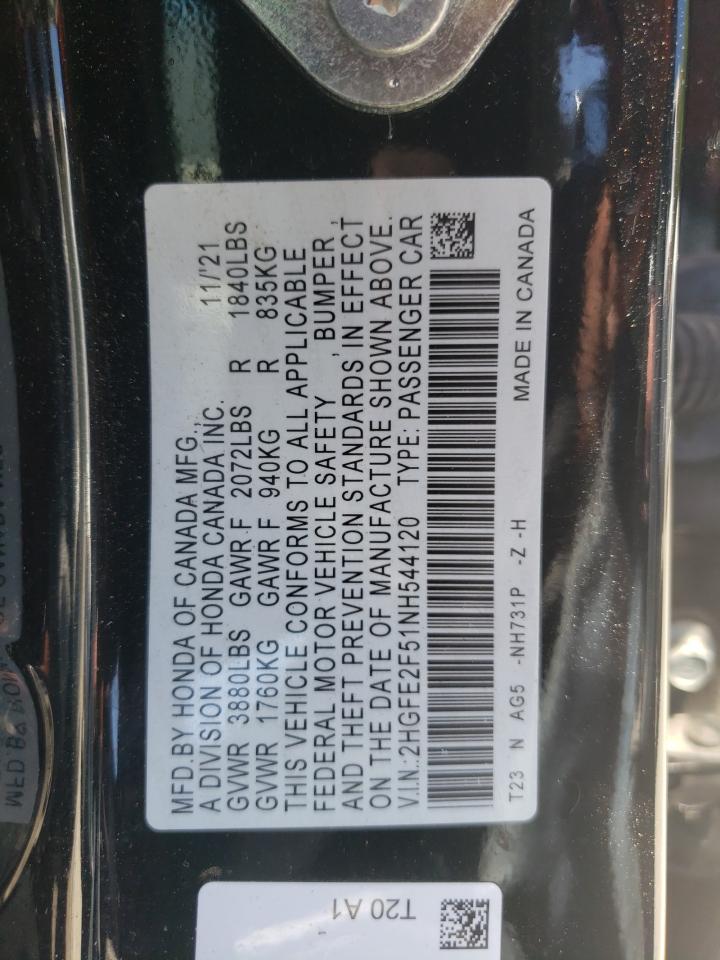 Photo 11 VIN: 2HGFE2F51NH544120 - HONDA CIVIC 