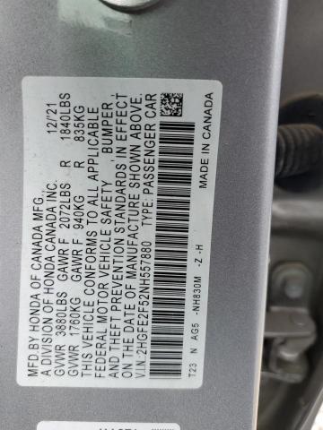 Photo 12 VIN: 2HGFE2F52NH557880 - HONDA CIVIC 