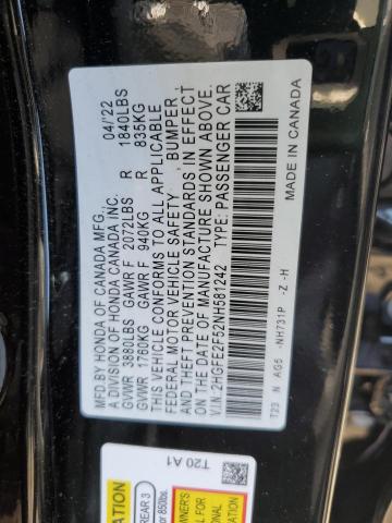 Photo 11 VIN: 2HGFE2F52NH581242 - HONDA CIVIC SPOR 