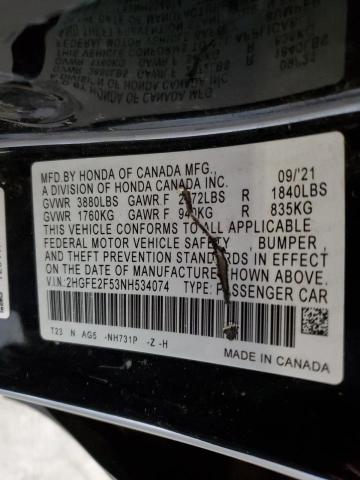 Photo 11 VIN: 2HGFE2F53NH534074 - HONDA CIVIC 