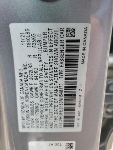 Photo 11 VIN: 2HGFE2F53NH548170 - HONDA CIVIC SPOR 