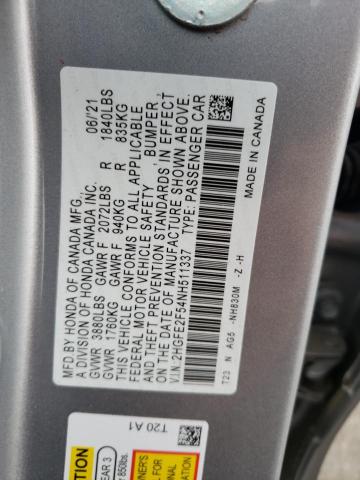 Photo 11 VIN: 2HGFE2F54NH511337 - HONDA CIVIC 