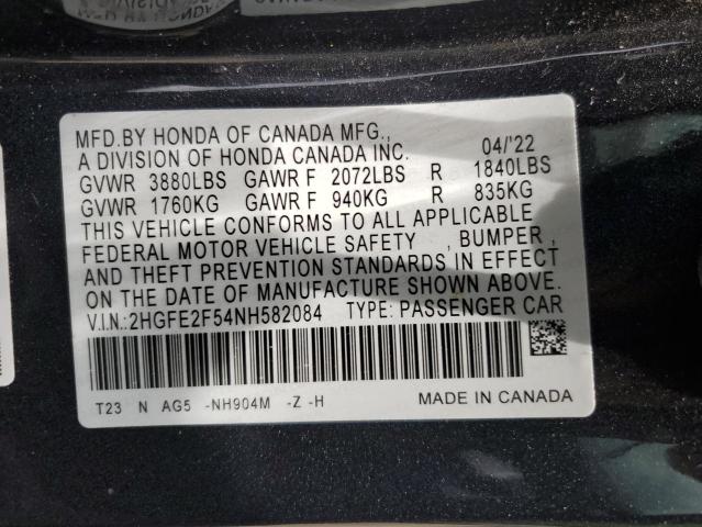 Photo 11 VIN: 2HGFE2F54NH582084 - HONDA CIVIC 