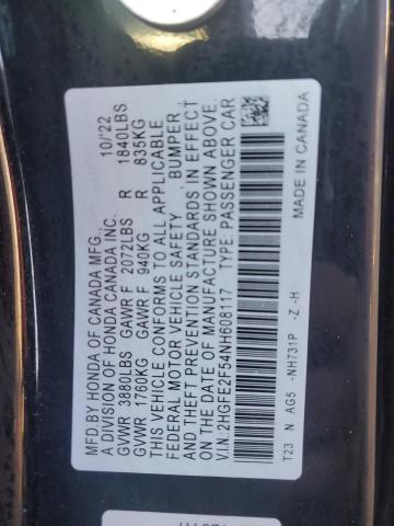 Photo 11 VIN: 2HGFE2F54NH608117 - HONDA CIVIC 