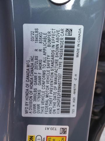 Photo 12 VIN: 2HGFE2F55NH577007 - HONDA CIVIC 