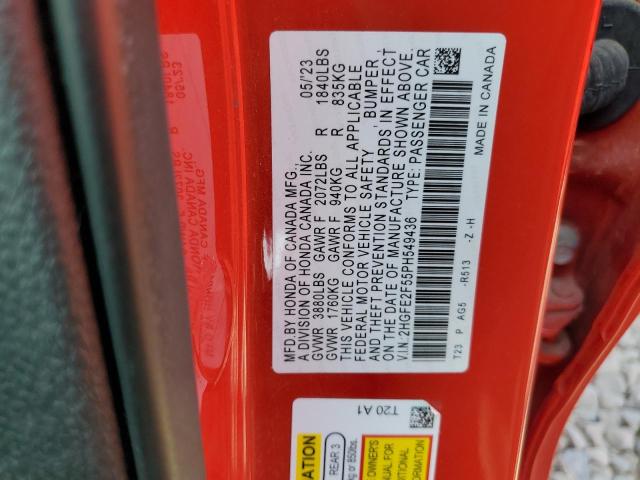 Photo 11 VIN: 2HGFE2F55PH549436 - HONDA CIVIC SPOR 