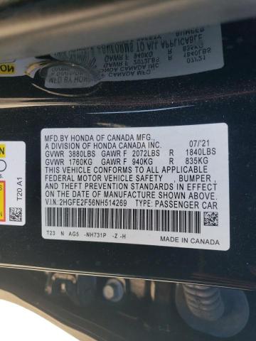 Photo 11 VIN: 2HGFE2F56NH514269 - HONDA CIVIC SPOR 