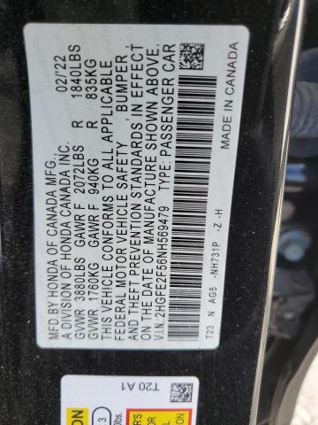 Photo 11 VIN: 2HGFE2F56NH569479 - HONDA CIVIC 