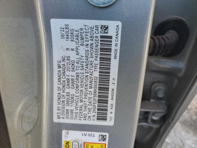 Photo 11 VIN: 2HGFE2F56NH593832 - HONDA CIVIC SPOR 