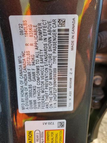 Photo 11 VIN: 2HGFE2F56NH599369 - HONDA CIVIC SPOR 