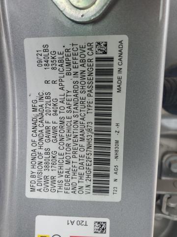 Photo 11 VIN: 2HGFE2F57NH531873 - HONDA CIVIC 