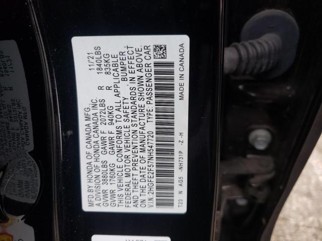 Photo 11 VIN: 2HGFE2F57NH547720 - HONDA CIVIC SPOR 