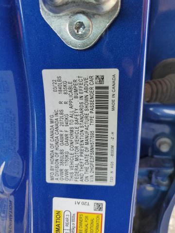 Photo 11 VIN: 2HGFE2F58NH577695 - HONDA CIVIC 